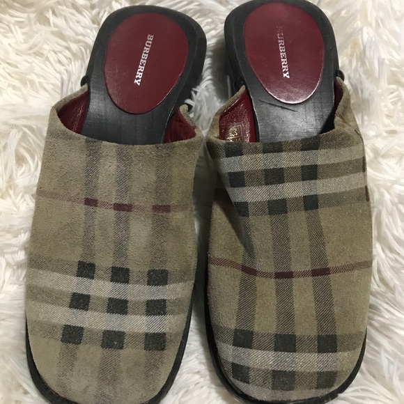 burberry wooden clogs